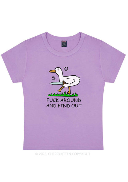 Curvy Sword Duck Y2K Baby Tee Cherrykitten