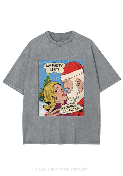 Christmas My Party List Y2K Washed Tee Cherrykitten