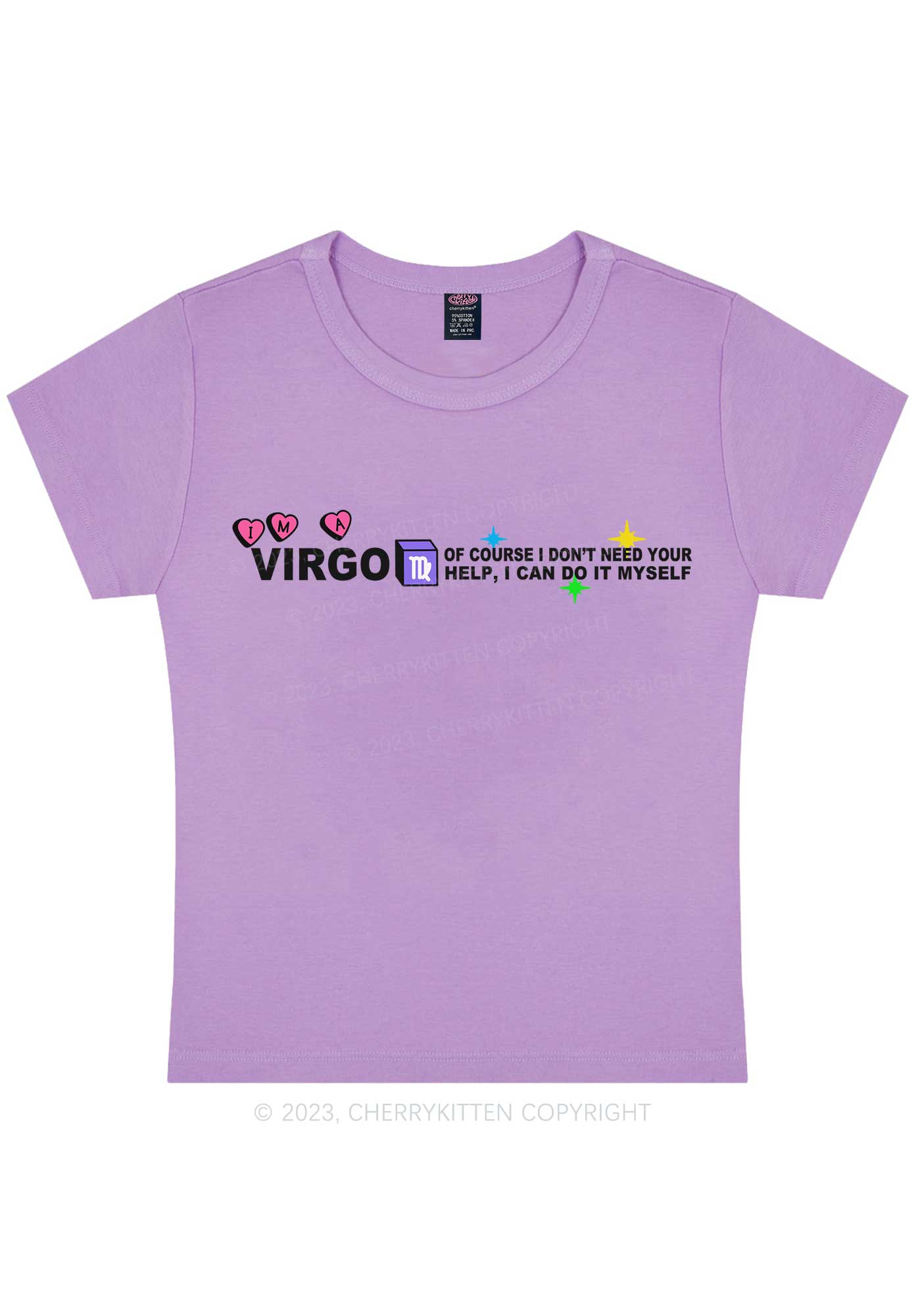 Curvy I'm A Virgo Y2K Baby Tee Cherrykitten