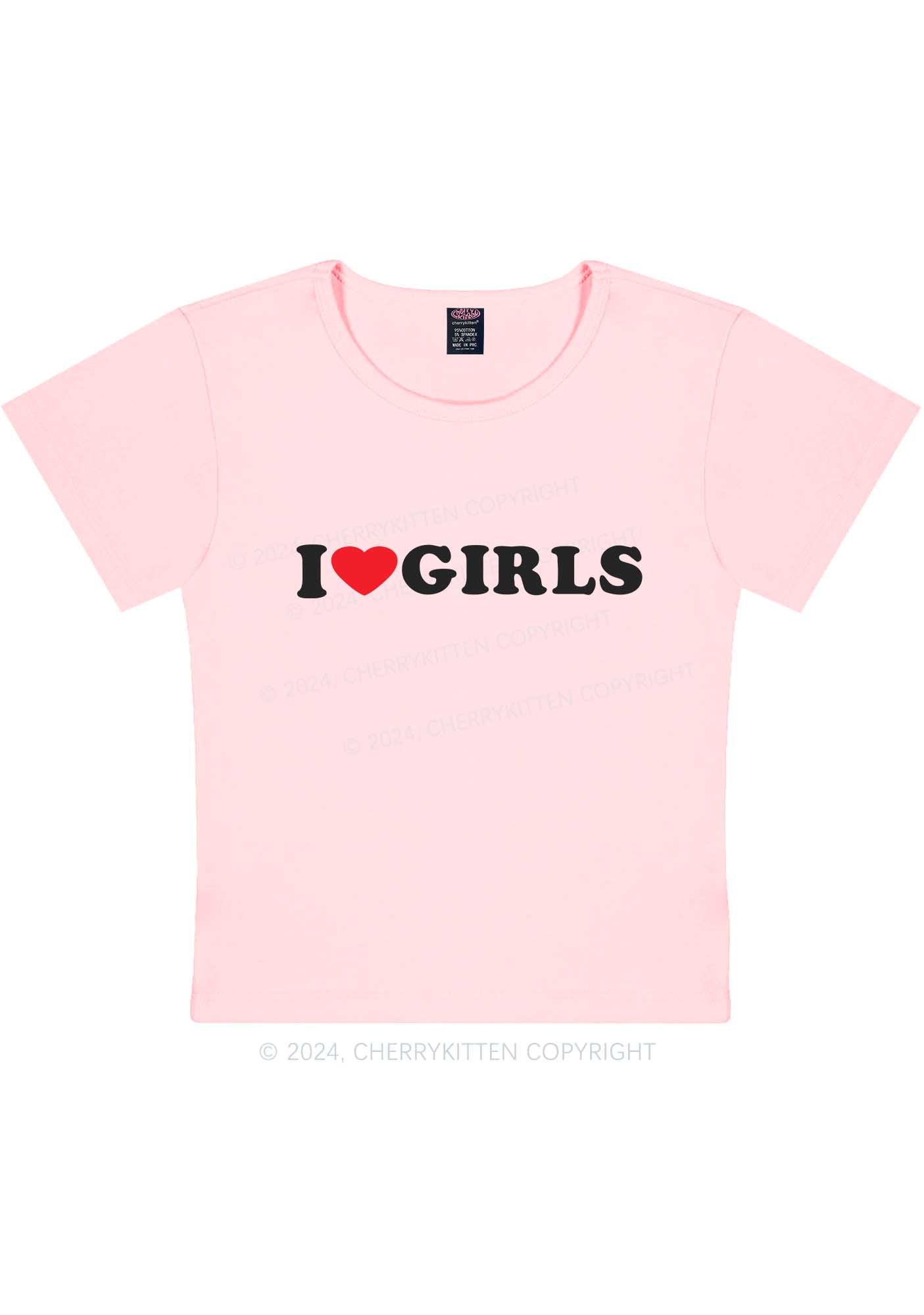 I Love Girls Y2K Baby Tee Cherrykitten