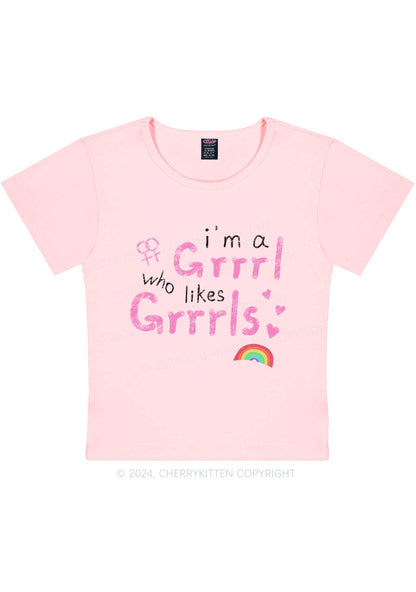 Grrrl Likes Grrrls Y2K Baby Tee Cherrykitten