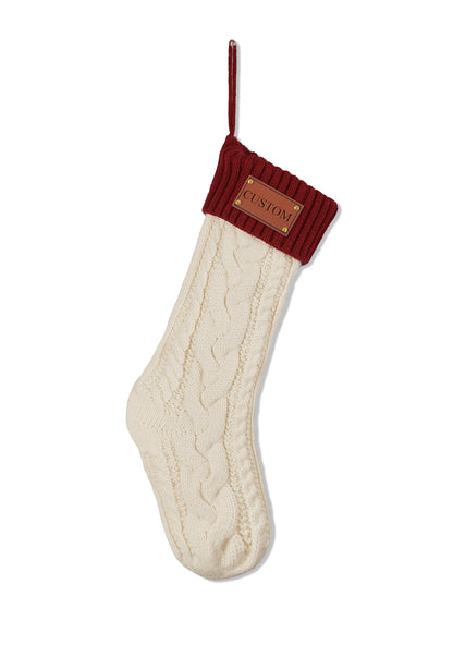 Custom Name Brown Leather Y2K Christmas Stockings Cherrykitten