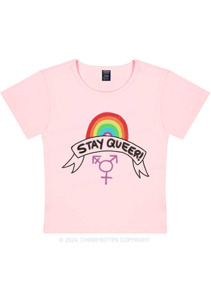 Stay Queer Y2K Baby Tee Cherrykitten