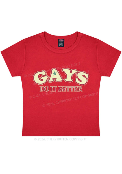 Gays Do It Better Y2K Baby Tee Cherrykitten