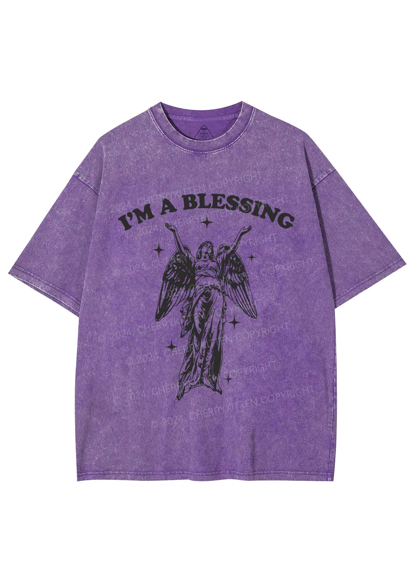 I'm A Blessing Y2K Washed Tee Cherrykitten