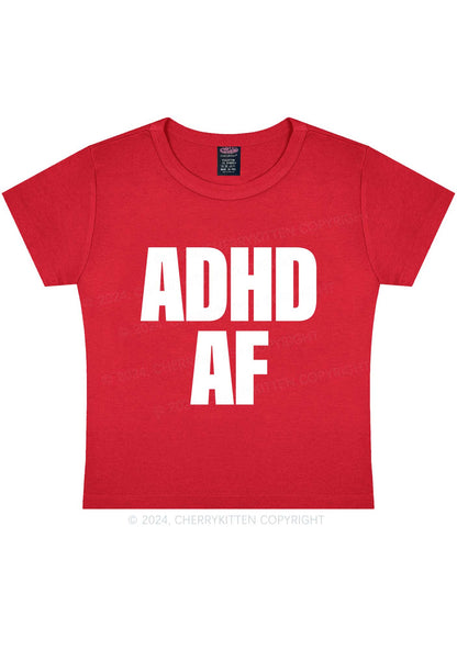 ADHD AF Y2K Baby Tee Cherrykitten