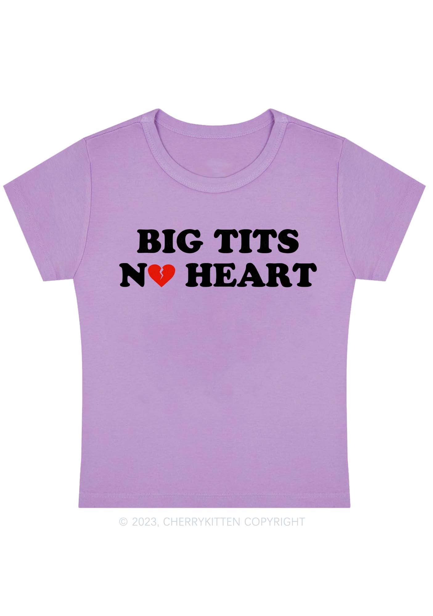 Curvy Big Txts No Heart Y2K Baby Tee Cherrykitten