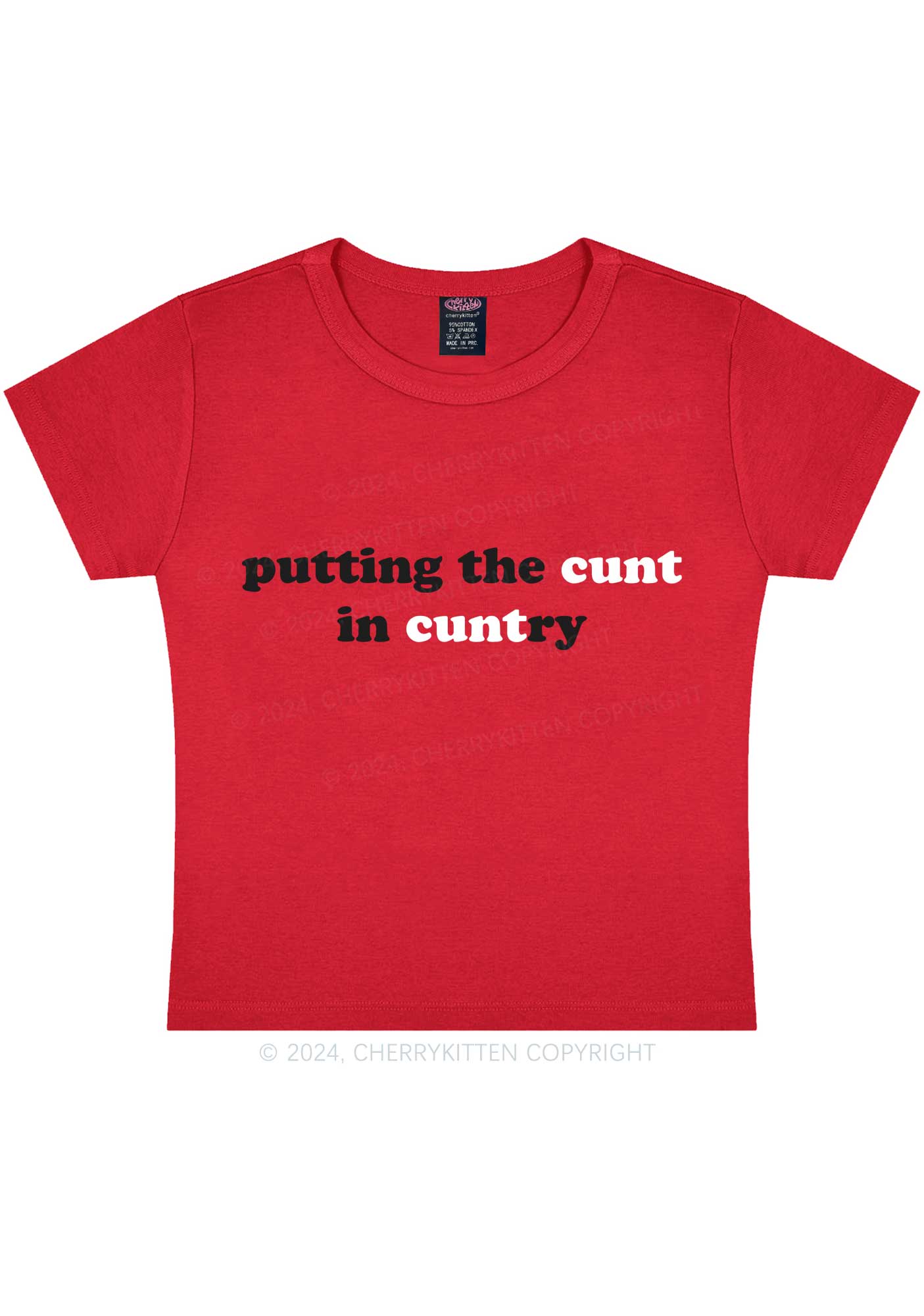 Putting Cxxt In Cuntry Y2K Baby Tee Cherrykitten