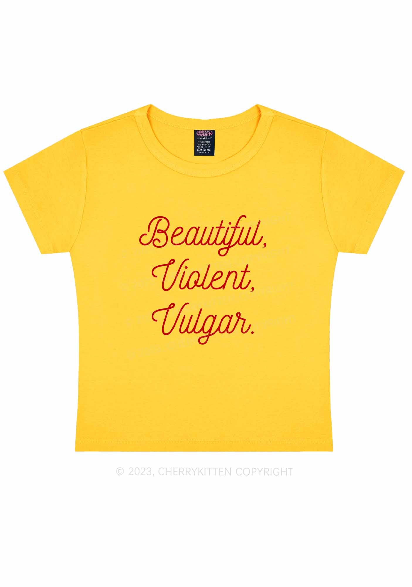 Beautiful Violent Vulgar Y2K Baby Tee Cherrykitten