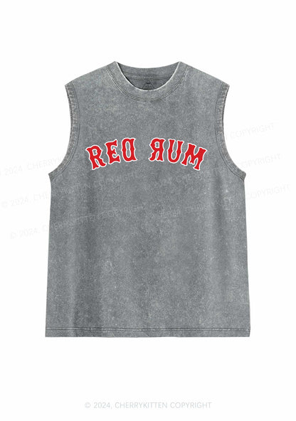 Halloween Red Rum Y2K Washed Tank Cherrykitten