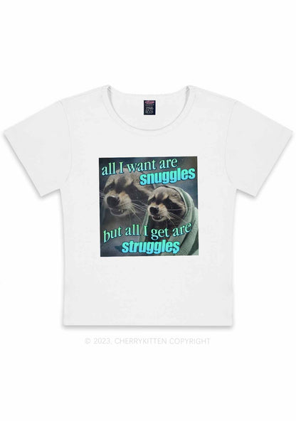 Curvy I Want Snuggles Y2K Baby Tee Cherrykitten