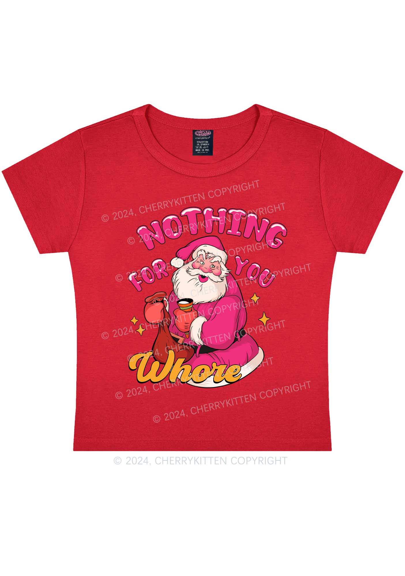 Christmas Nothing For Santa Y2K Baby Tee Cherrykitten