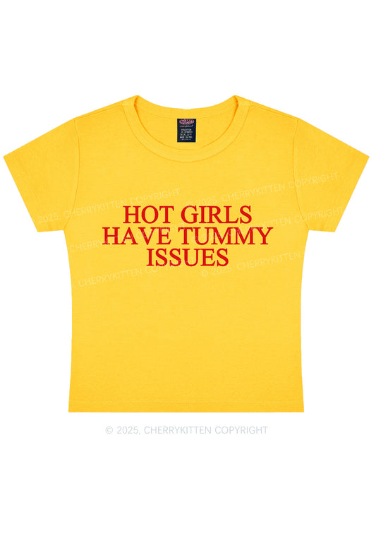 Hot Girls Have Tummy Issues Y2K Baby Tee Cherrykitten