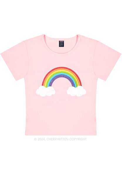 Rainbow Cloud Y2K Baby Tee Cherrykitten