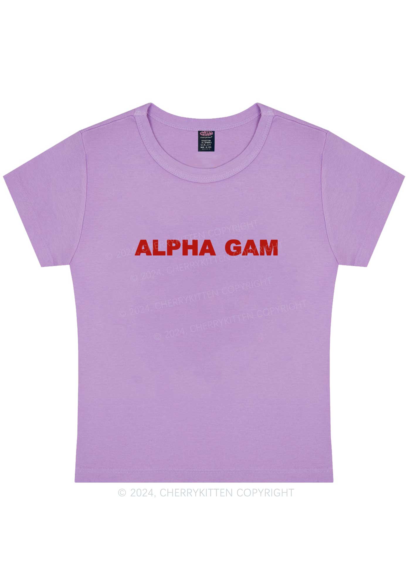 Curvy Alpha Gam Y2K Baby Tee Cherrykitten