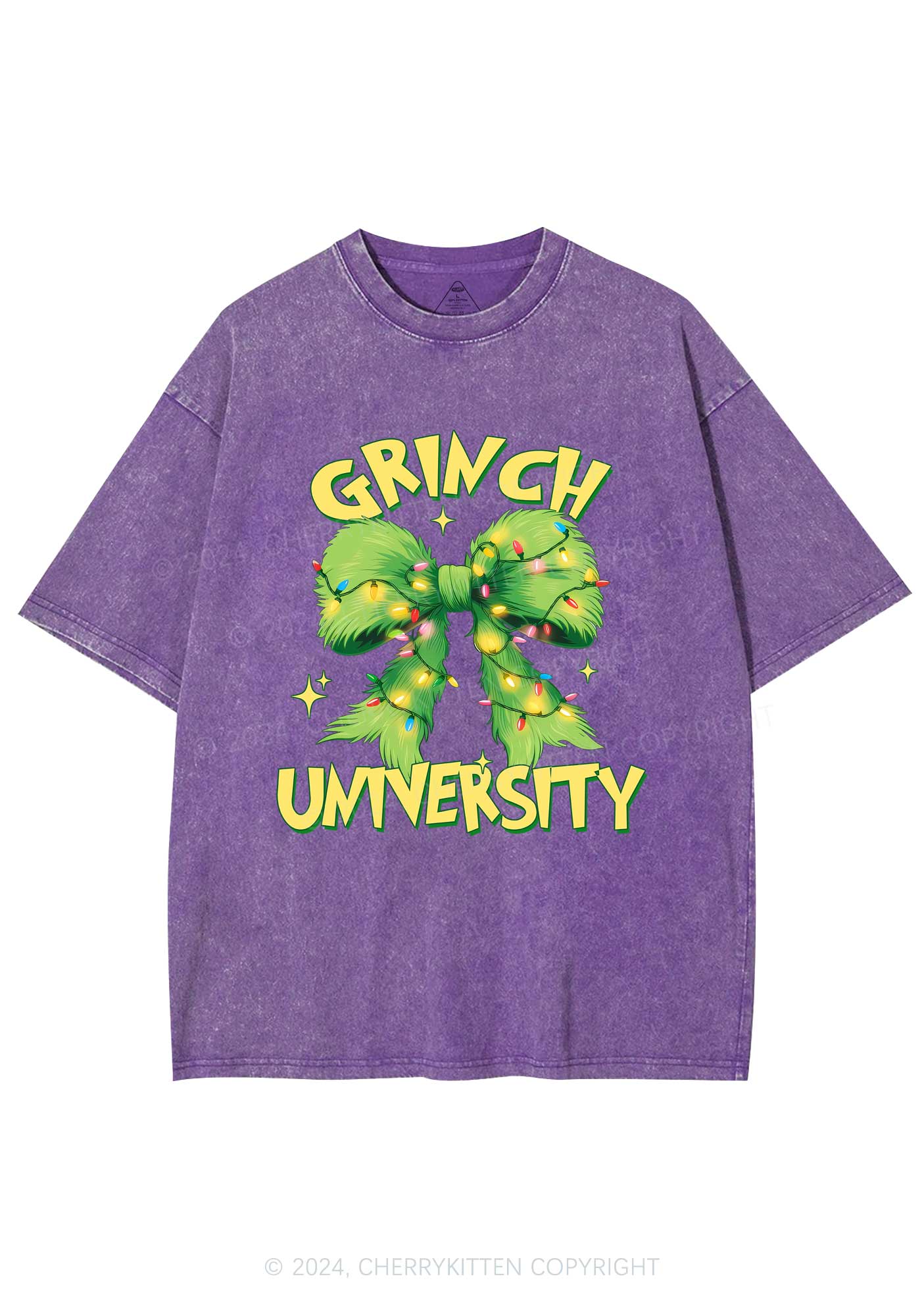 Christmas Green University Y2K Washed Tee Cherrykitten