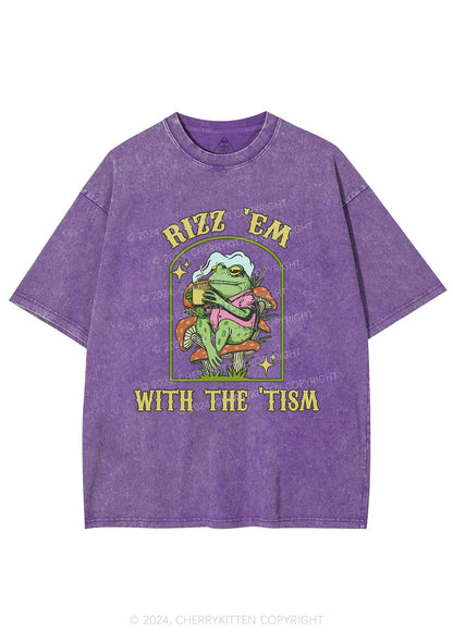 Tism Rizz Frog Y2K Washed Tee Cherrykitten