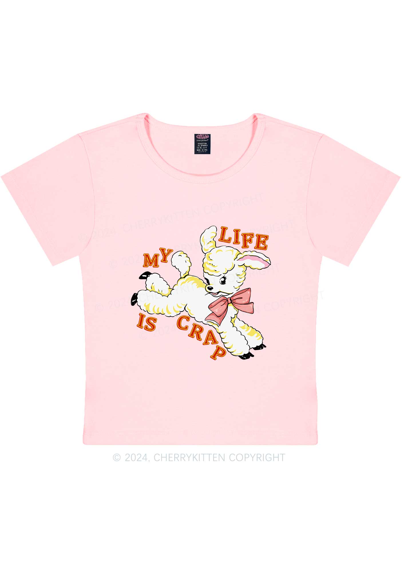 Life Is Crap Y2K Baby Tee Cherrykitten