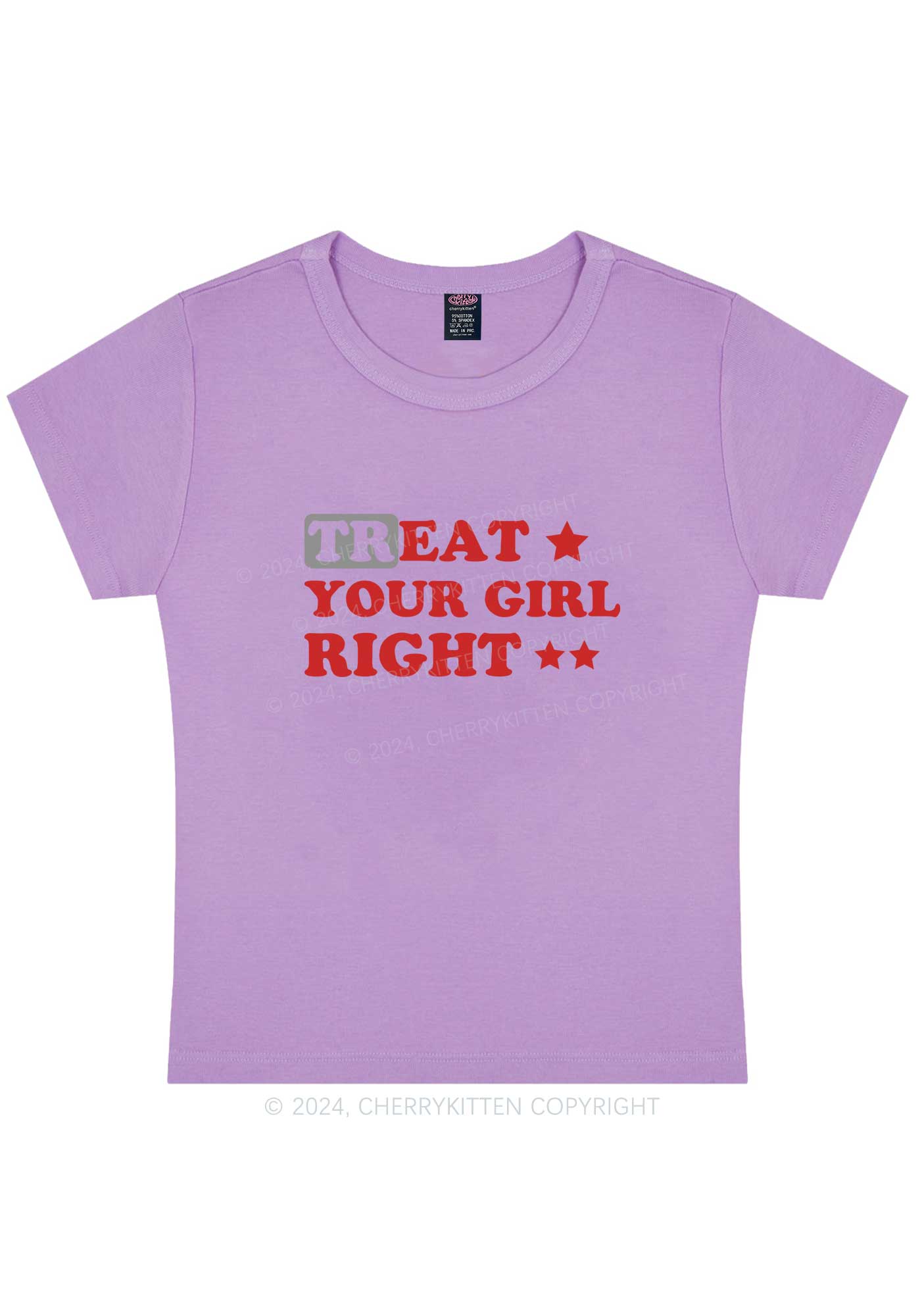 Curvy Treat Your Girl Right Y2K Baby Tee Cherrykitten