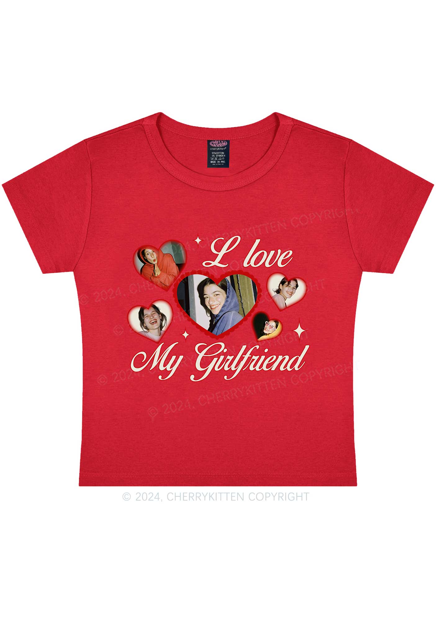 Custom Boyfriend Photos Y2K Valentine's Day Baby Tee Cherrykitten