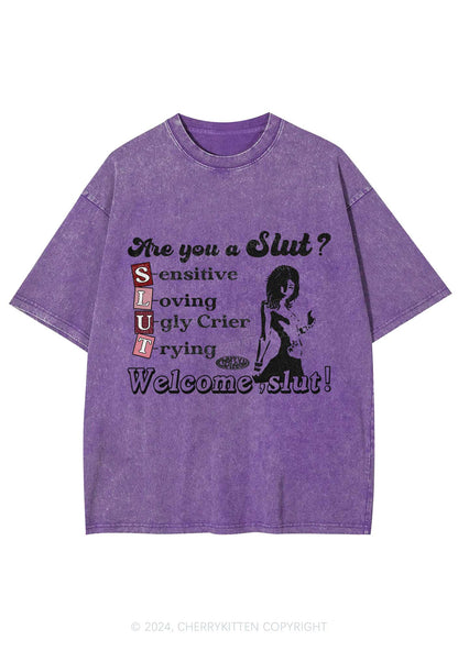 Welcome Slxt Y2K Washed Tee Cherrykitten