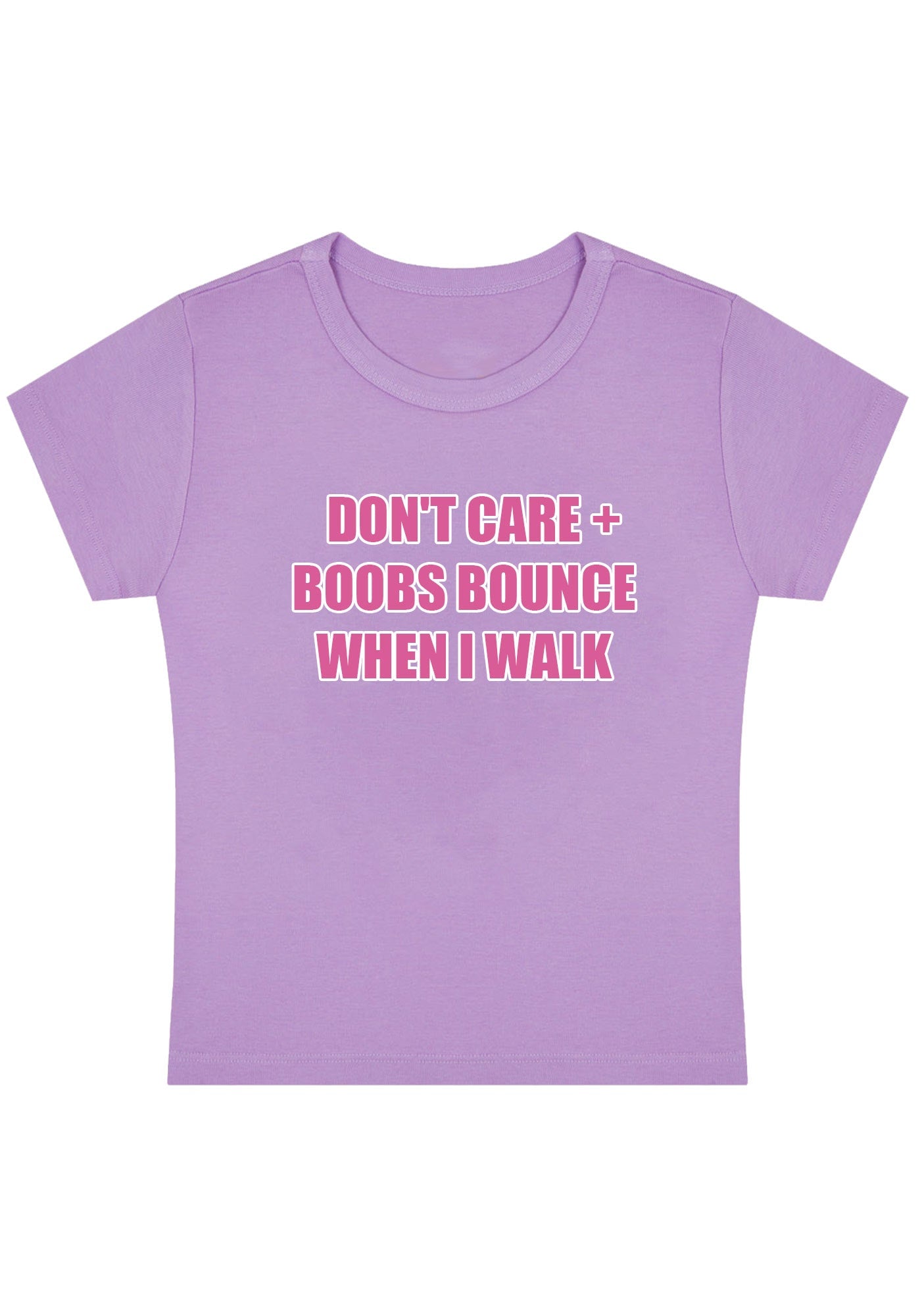 Curvy Don't Care Bxxbs Bounce When I Walk Baby Tee