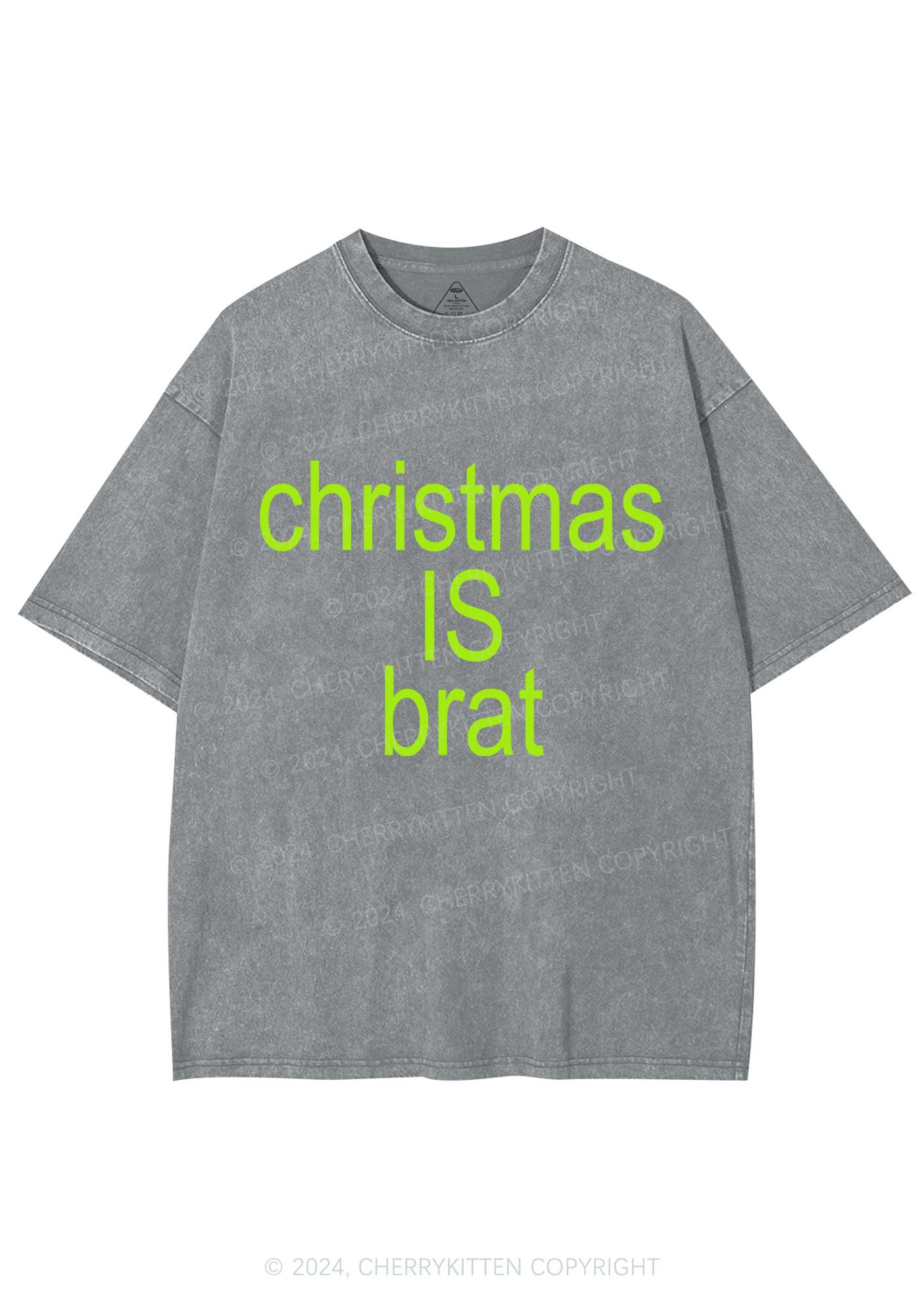 Christmas Is Brat Y2K Washed Tee Cherrykitten