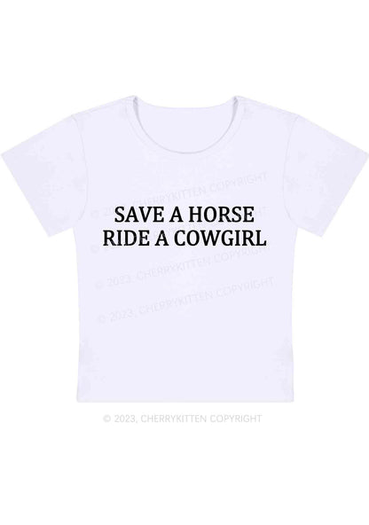 Curvy Save A Horse Ride A Cowgirl Y2K Baby Tee Cherrykitten