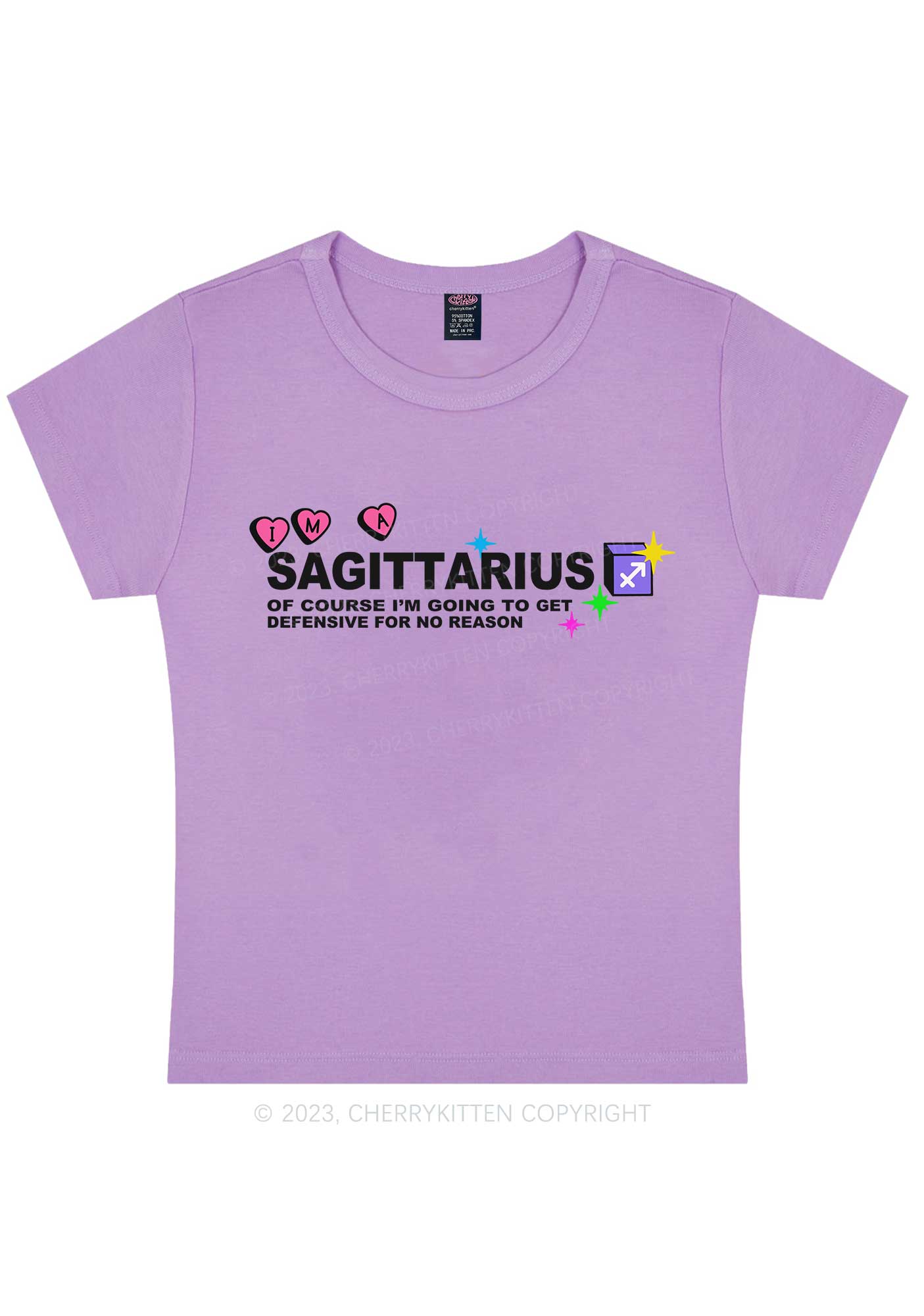 Curvy I'm A Sagittarius Y2K Baby Tee Cherrykitten