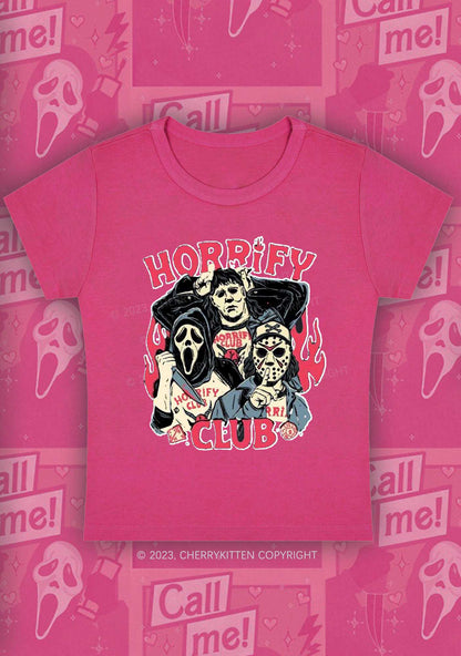 Horrify Club Halloween Y2K Baby Tee Cherrykitten