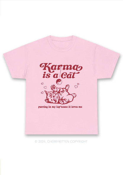 Karma Is a Cat Y2K Chunky Shirt Cherrykitten