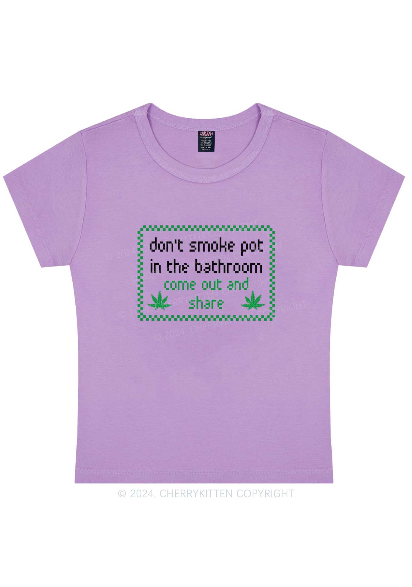 Curvy Don't Smoke In Bathroom Y2K Baby Tee Cherrykitten