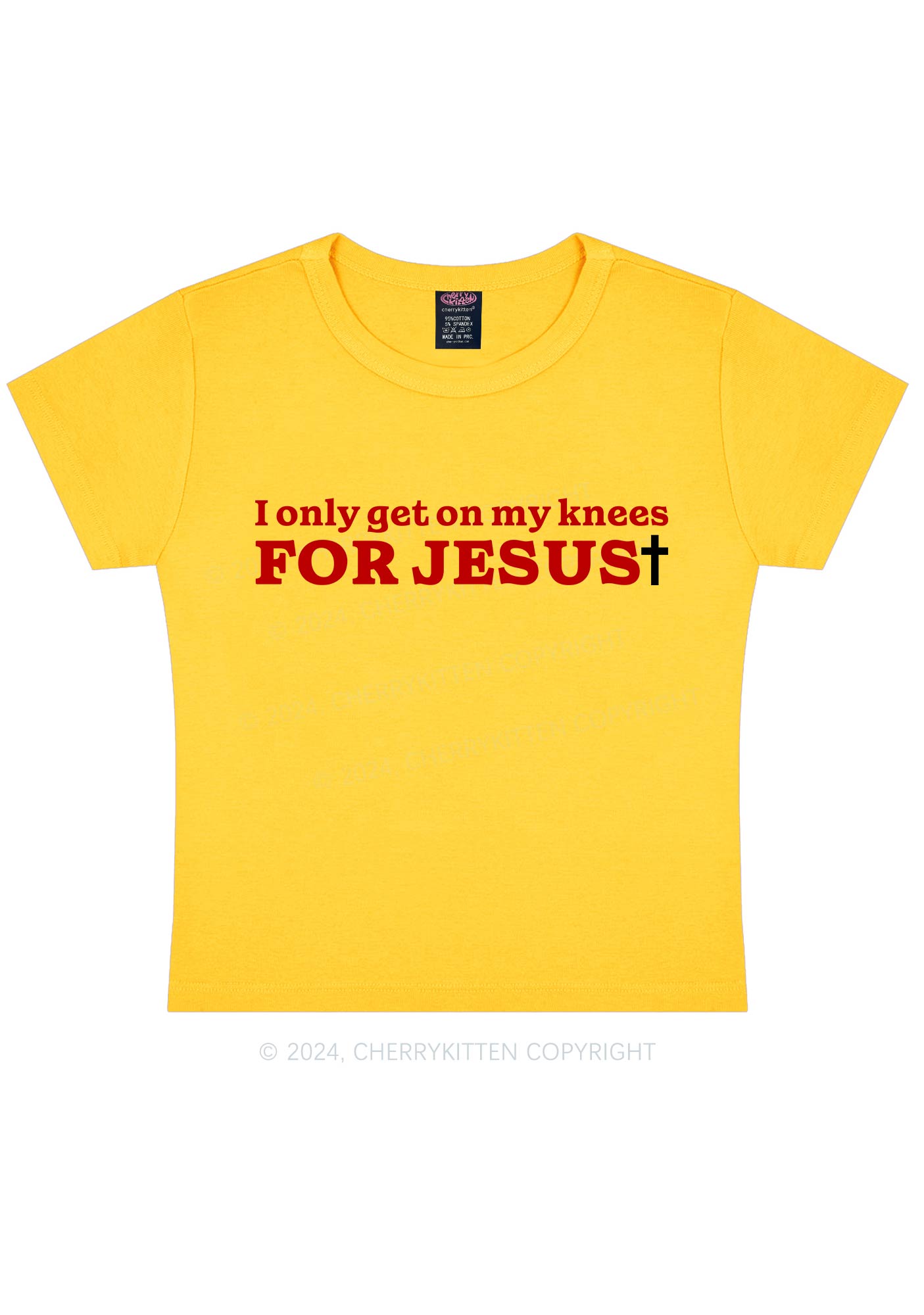 Get On Knees For Jesus Y2K Baby Tee Cherrykitten