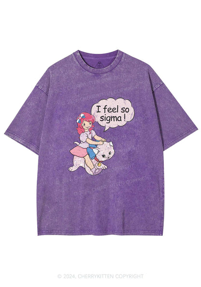 I Feel So Sigma Y2K Washed Tee Cherrykitten