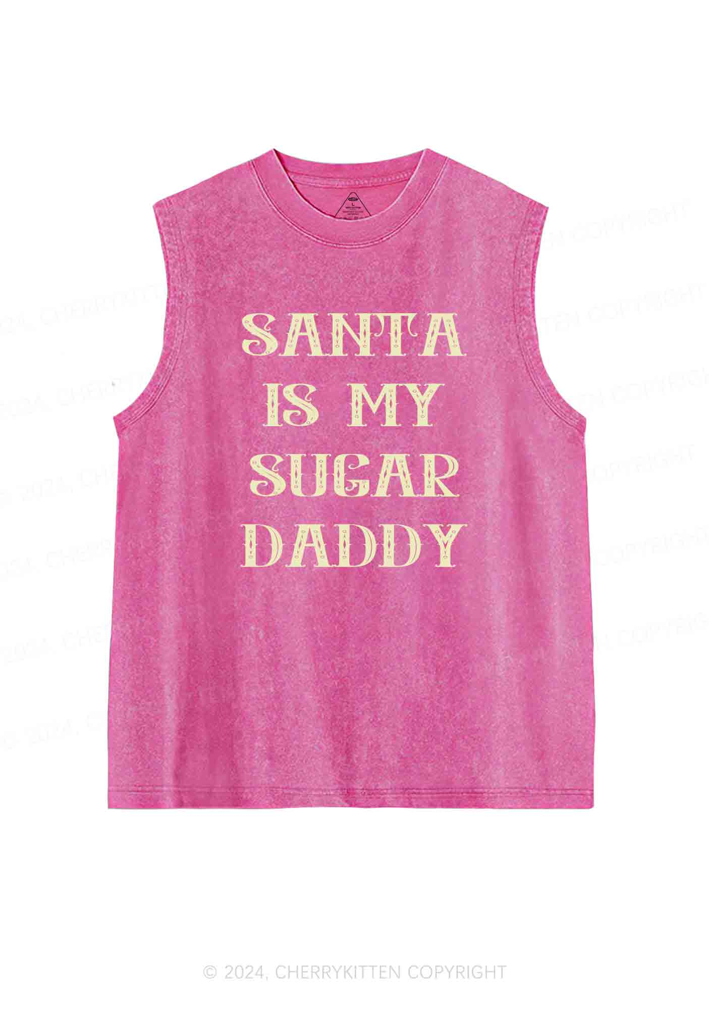 Christmas Sugar Daddy Y2K Washed Tank Cherrykitten