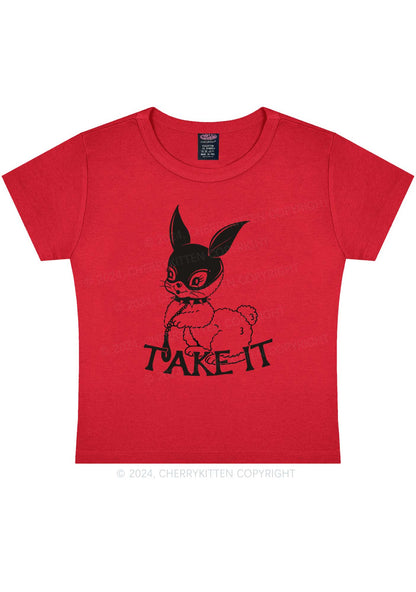 Take It Bunny Y2K Baby Tee Cherrykitten