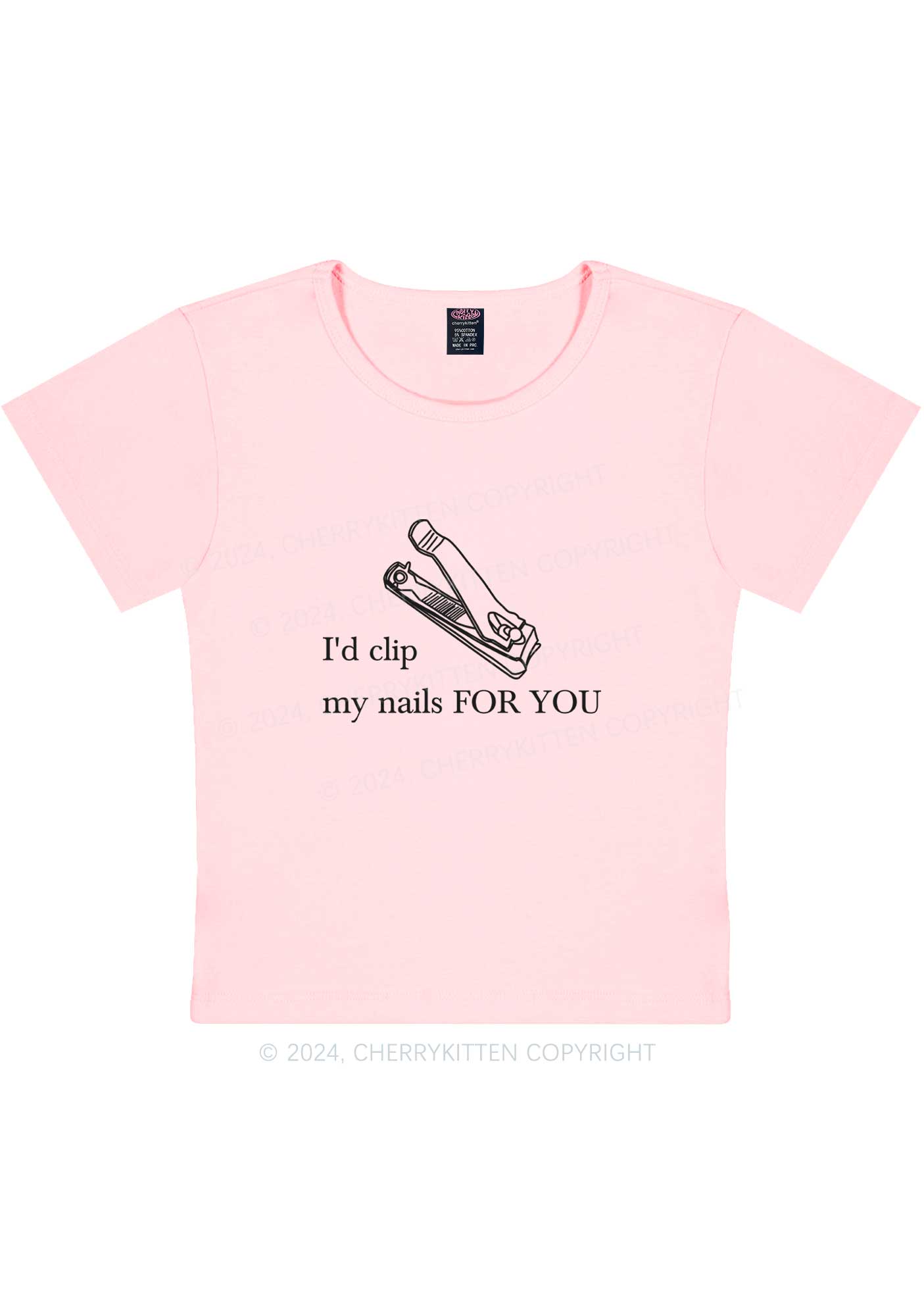 Clip Nails For You Y2K Baby Tee Cherrykitten