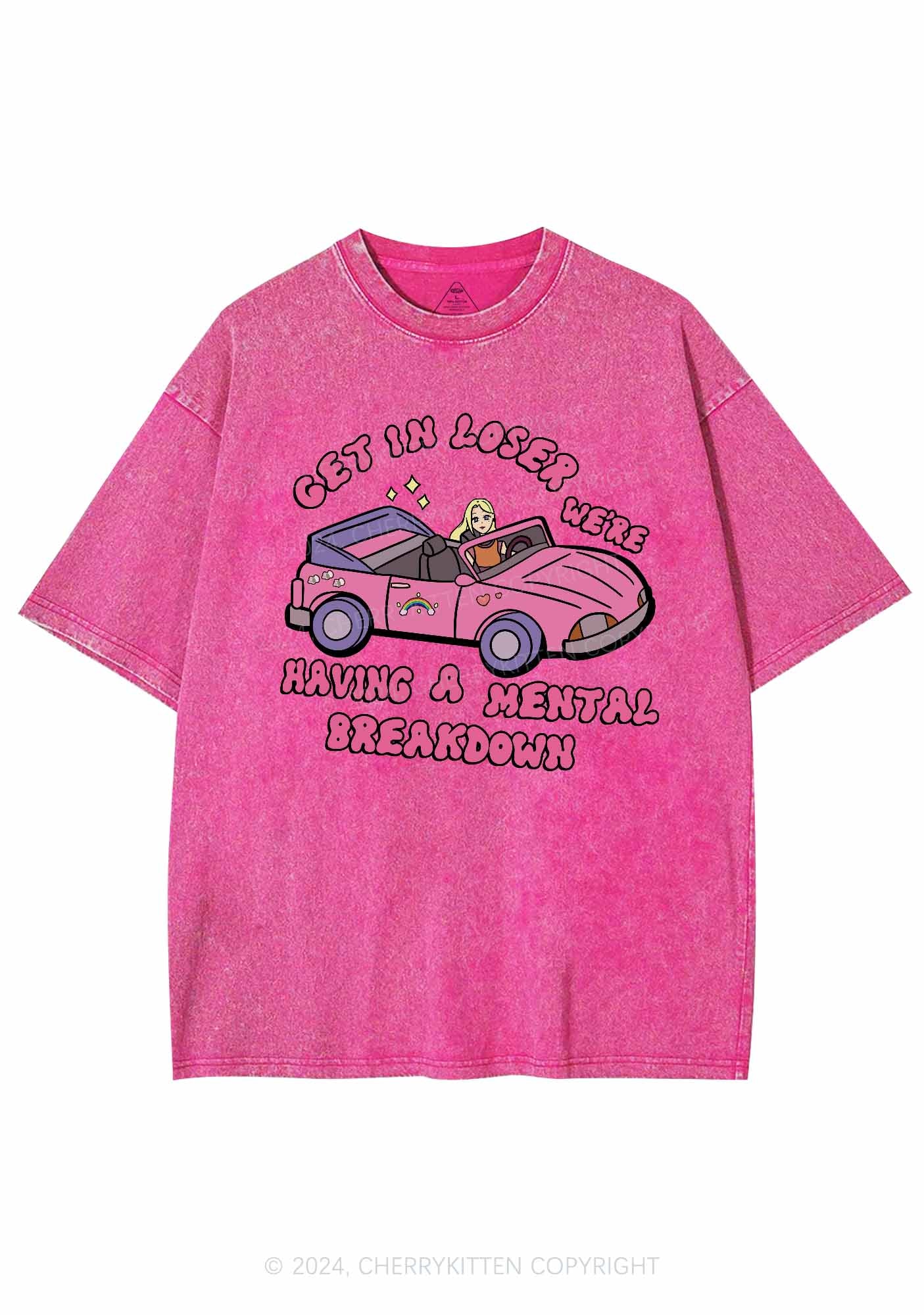 Get In The Car Y2K Washed Tee Cherrykitten