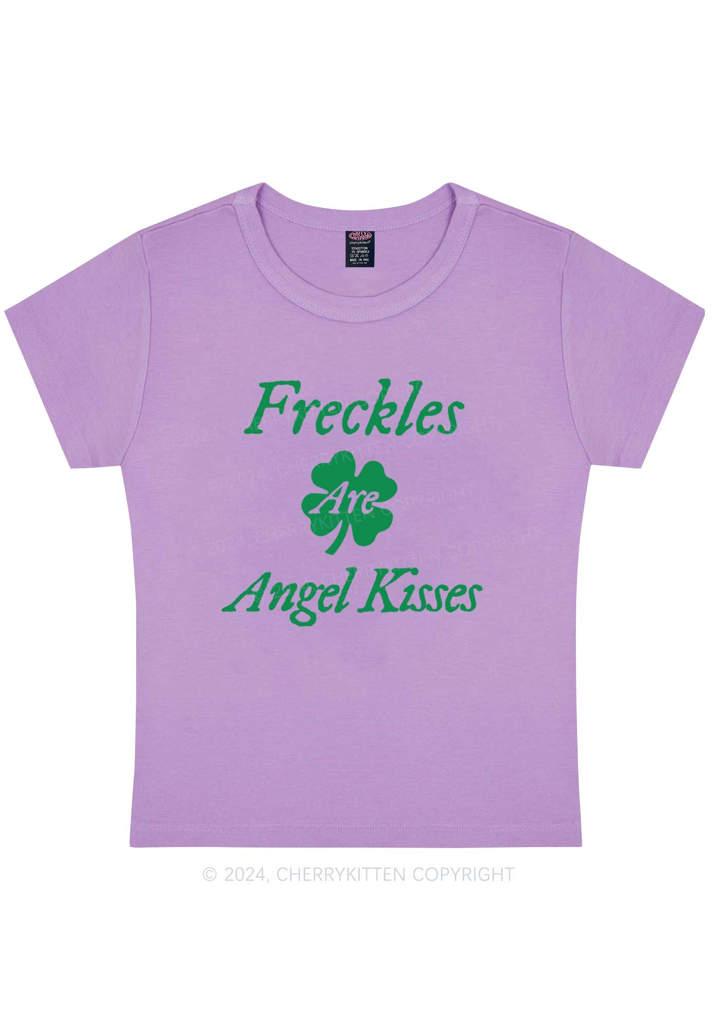 Freckles Are Angel Kisses St Patricks Y2K Baby Tee Cherrykitten