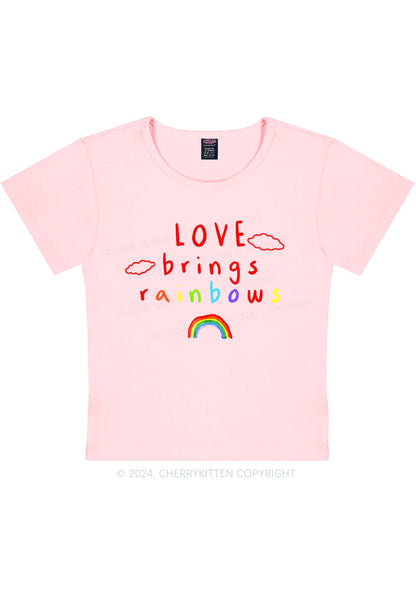 Love Brings Rainbows Y2K Baby Tee Cherrykitten