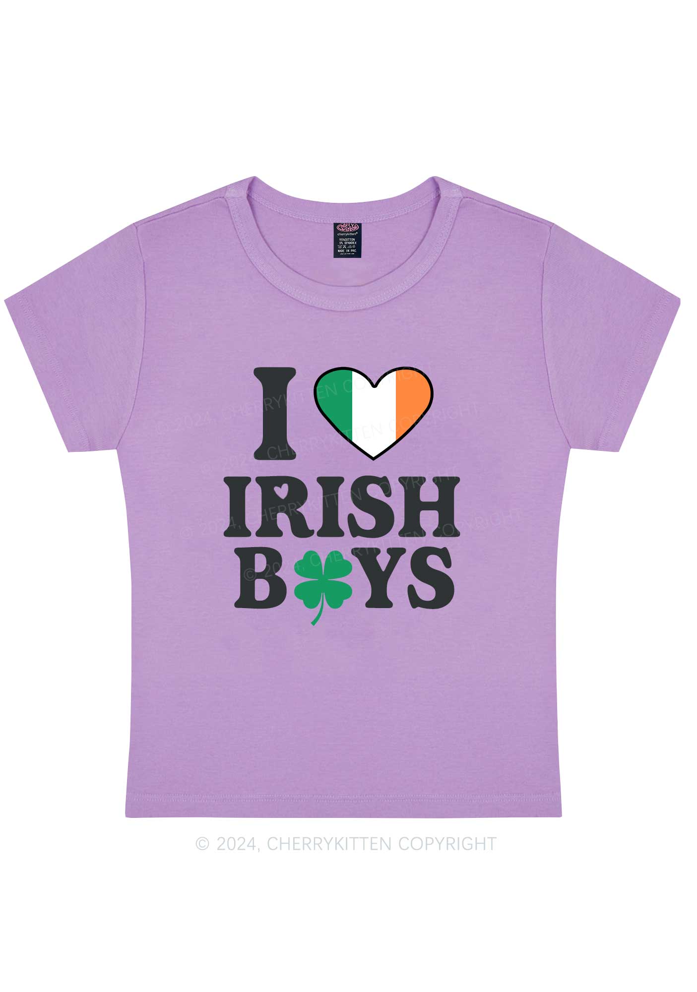 Irish Boy Shamrock St Patricks Y2K Baby Tee Cherrykitten