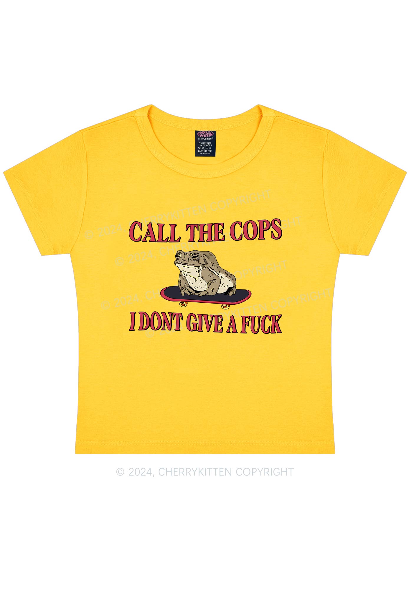 Call The Cops IDGAF Y2K Baby Tee Cherrykitten