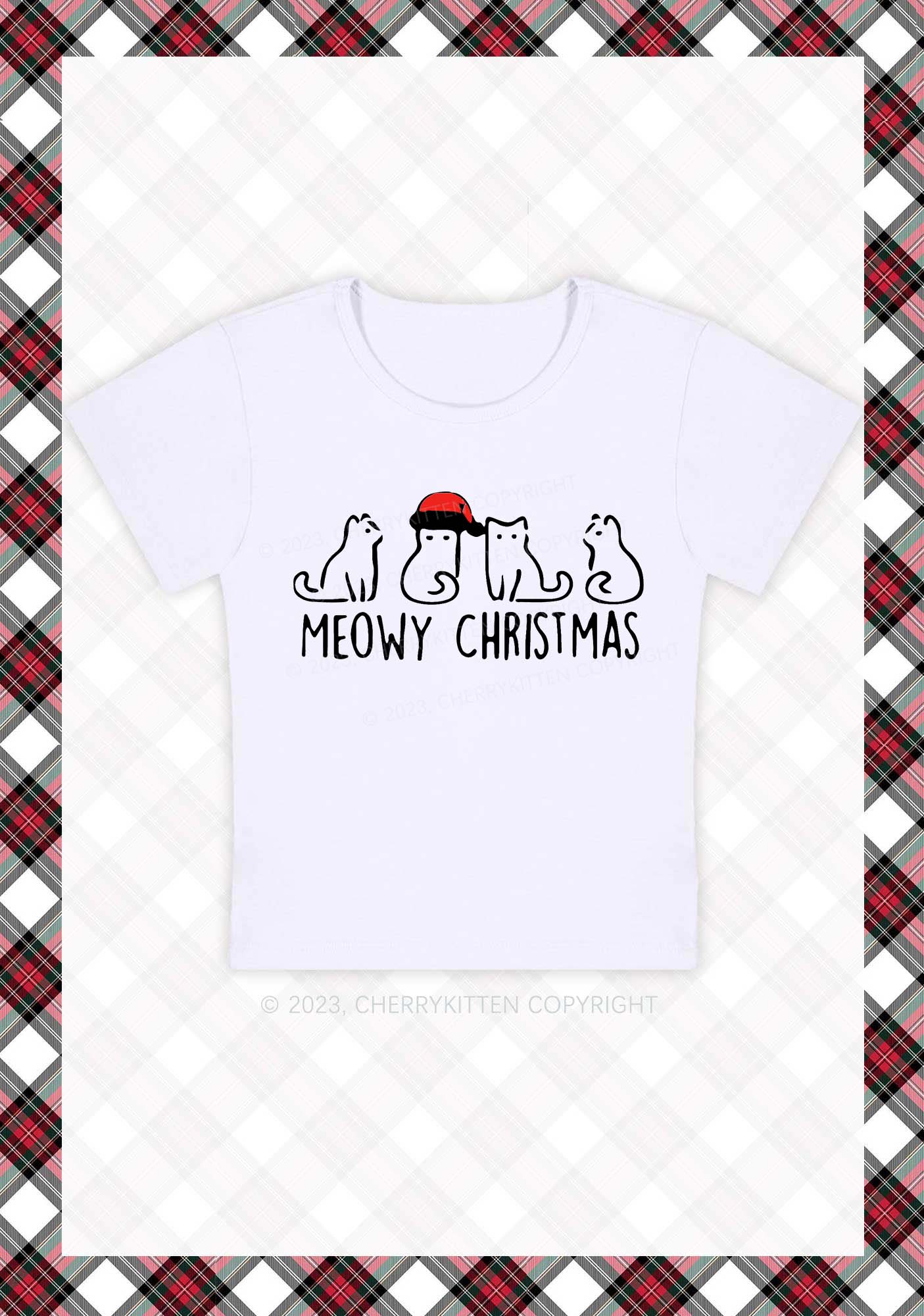 Meowy Christmas Baby Tee Cherrykitten