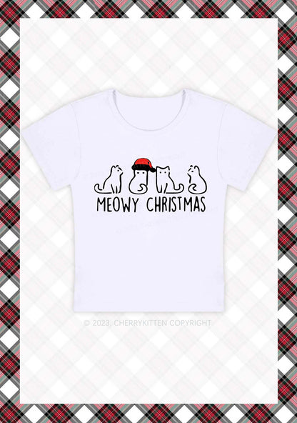 Meowy Christmas Baby Tee Cherrykitten