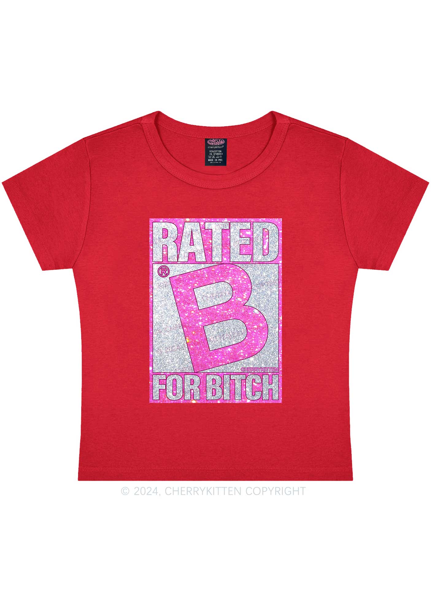 Rated For Bxxch Y2K Baby Tee Cherrykitten