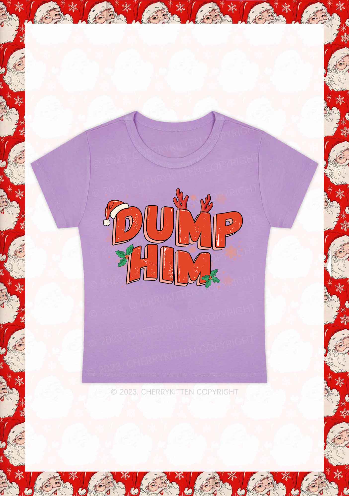 Dump Him Christmas Y2K Baby Tee Cherrykitten