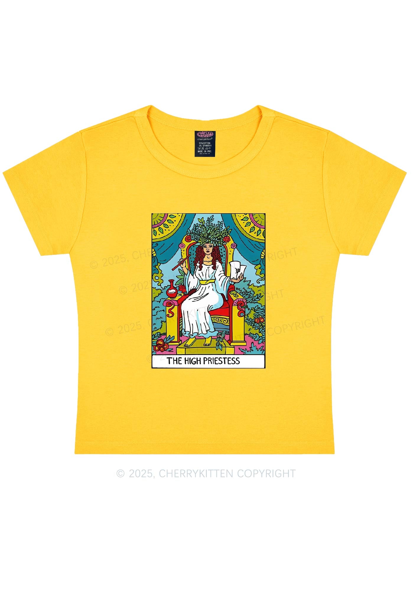 The High Priestess Y2K Baby Tee Cherrykitten