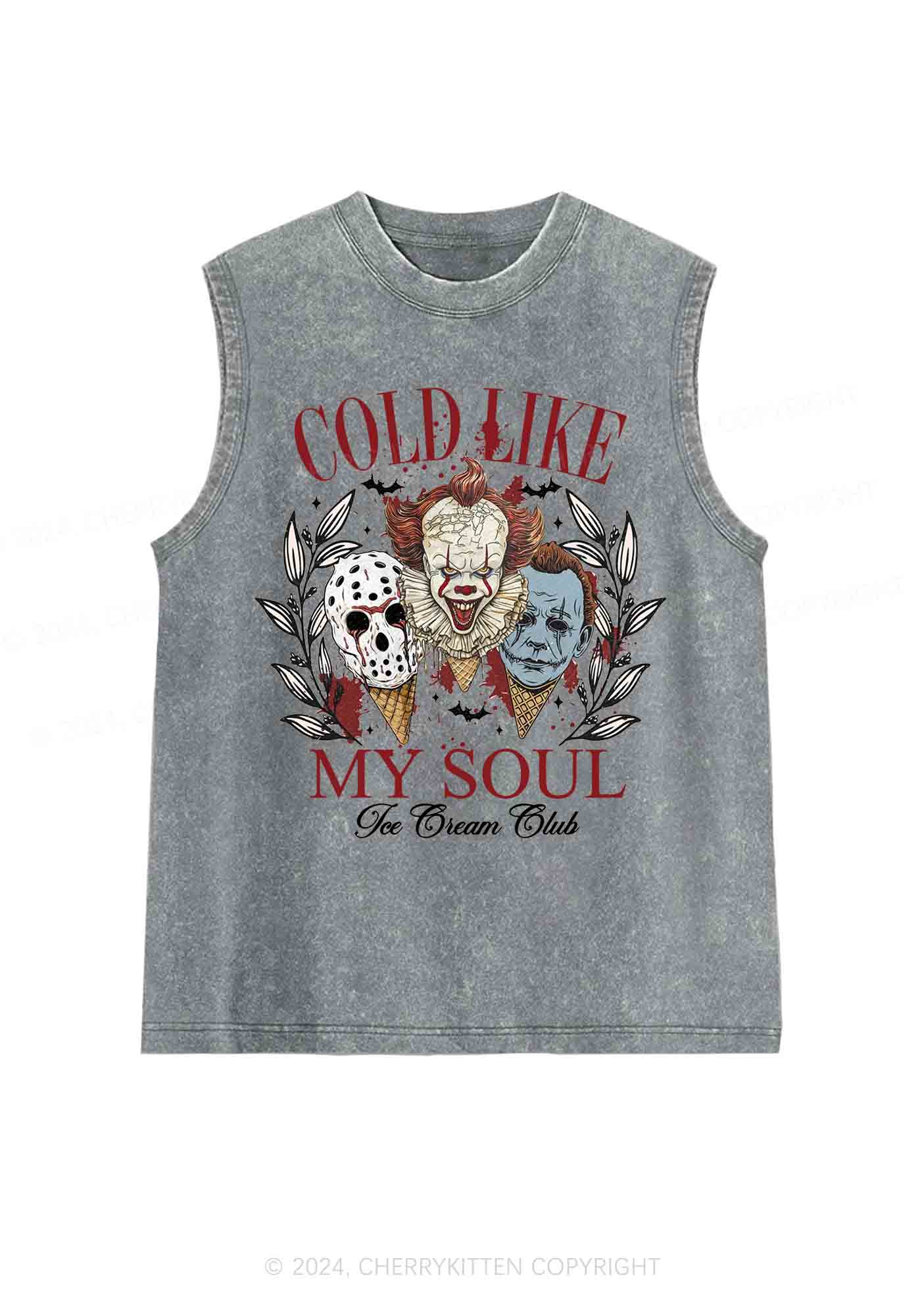 Halloween Cold Like My Soul Y2K Washed Tank Cherrykitten