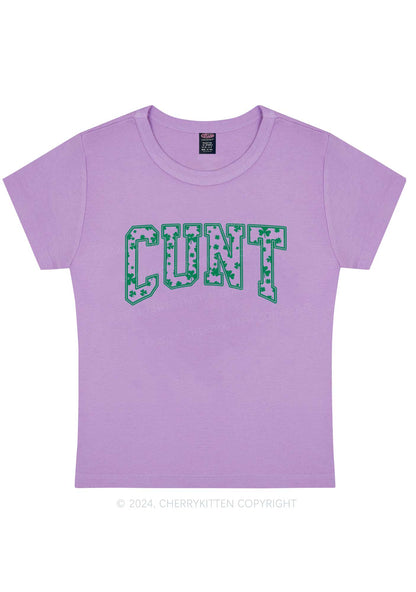 Green Cxxt St Patricks Y2K Baby Tee Cherrykitten