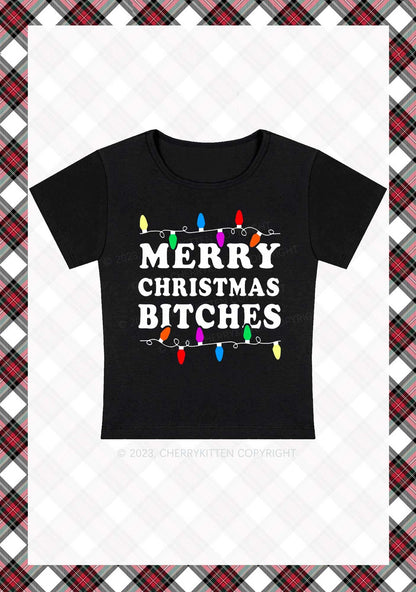 Christmas Colored Lights Baby Tee Cherrykitten